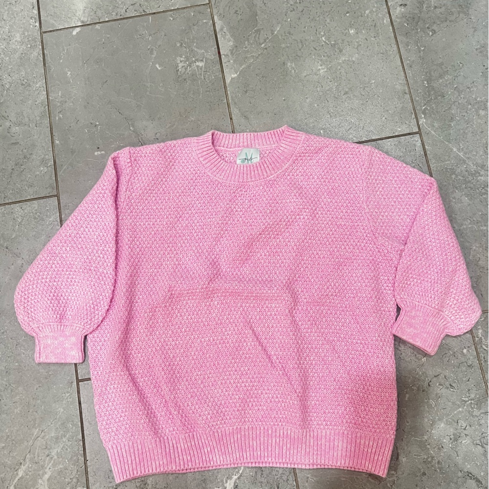 Mint Girls pink 3/4 sleeve sweater, size XL (14/16)
